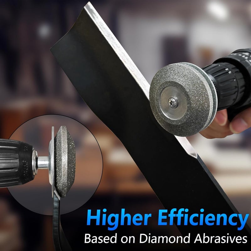 UF-SHARP Diamond Lawn Mower Blade Sharpener, All-Metal Construction, Universal Blade Sharpeners for Any Power Hand Drills (150 Grit) - Image 5